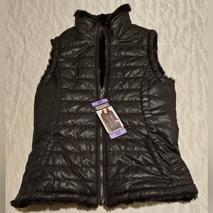 Nicole Miller Reversible Vest (w/faux fur), Size: XS, Color: Black